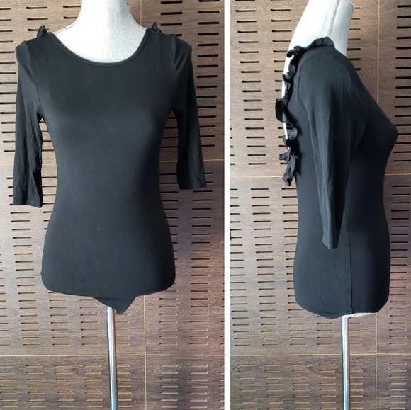 Talula Low Scoop Back Ruffle Trim Back Bodysuit - Picture 4 of 5